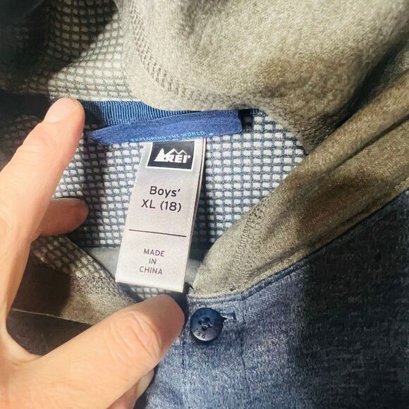 REI Blue Green Boys XL (18) Hooded Longsleeve Shirt - Picture 2 of 8